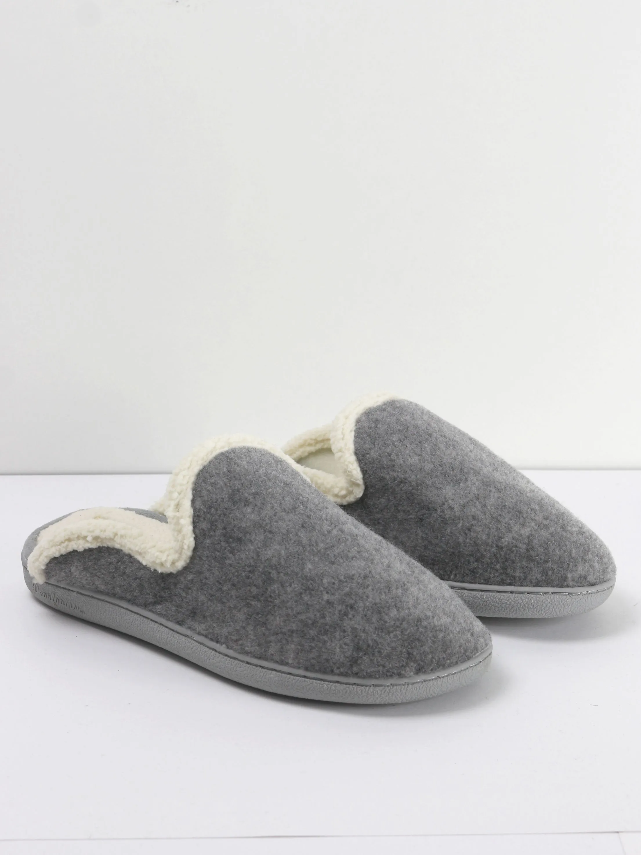 Women's Wool Inside Plain Slippers,Grey