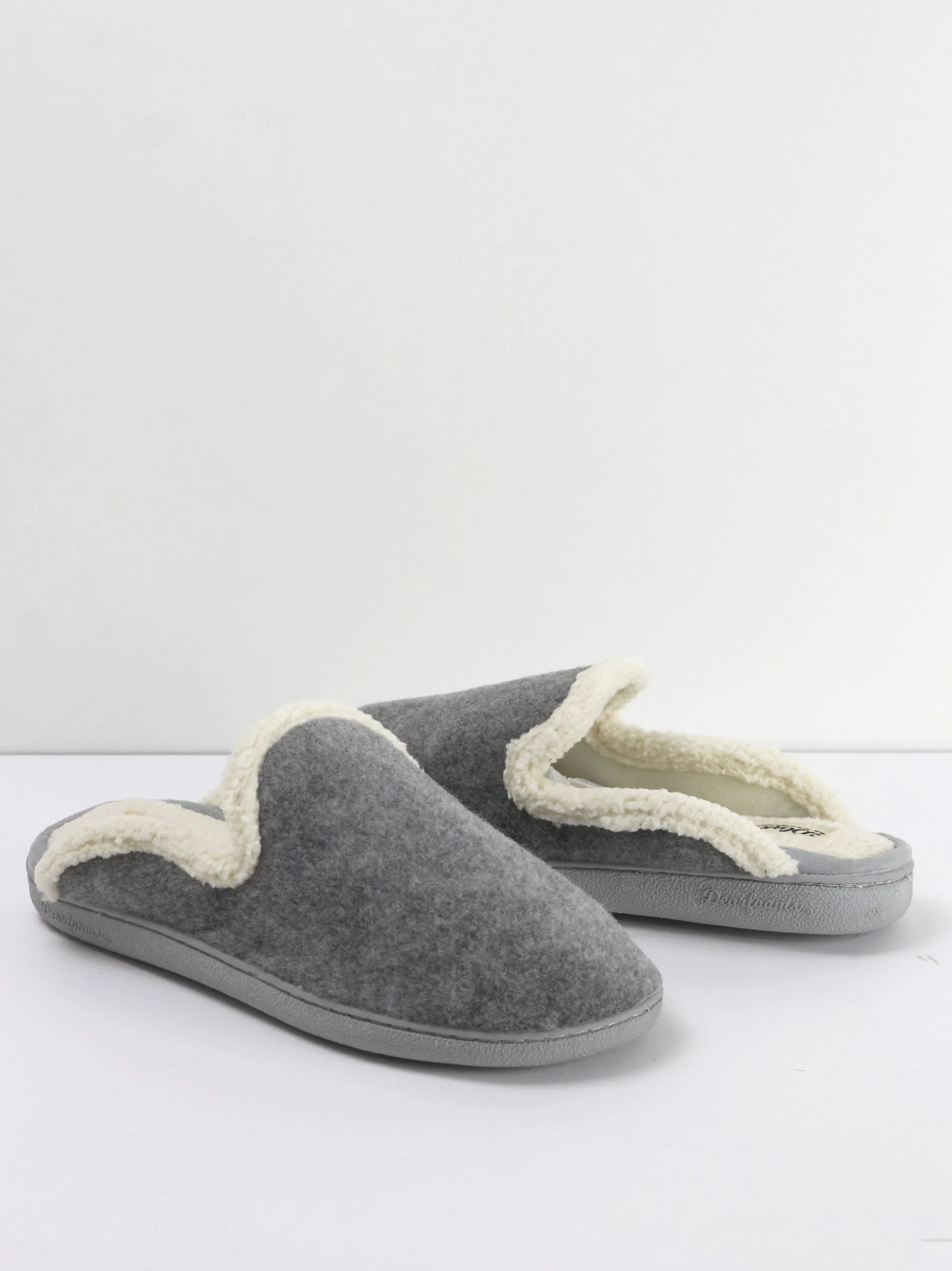 Women's Wool Inside Plain Slippers,Grey