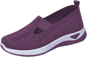 Women's Woven Orthopedic Breathable Soft Shoes Womens Running Shoes Wide Feet Casual Shoes White Platform Sneakers Slip On Tennis Shoe Loafers Dress Shoe