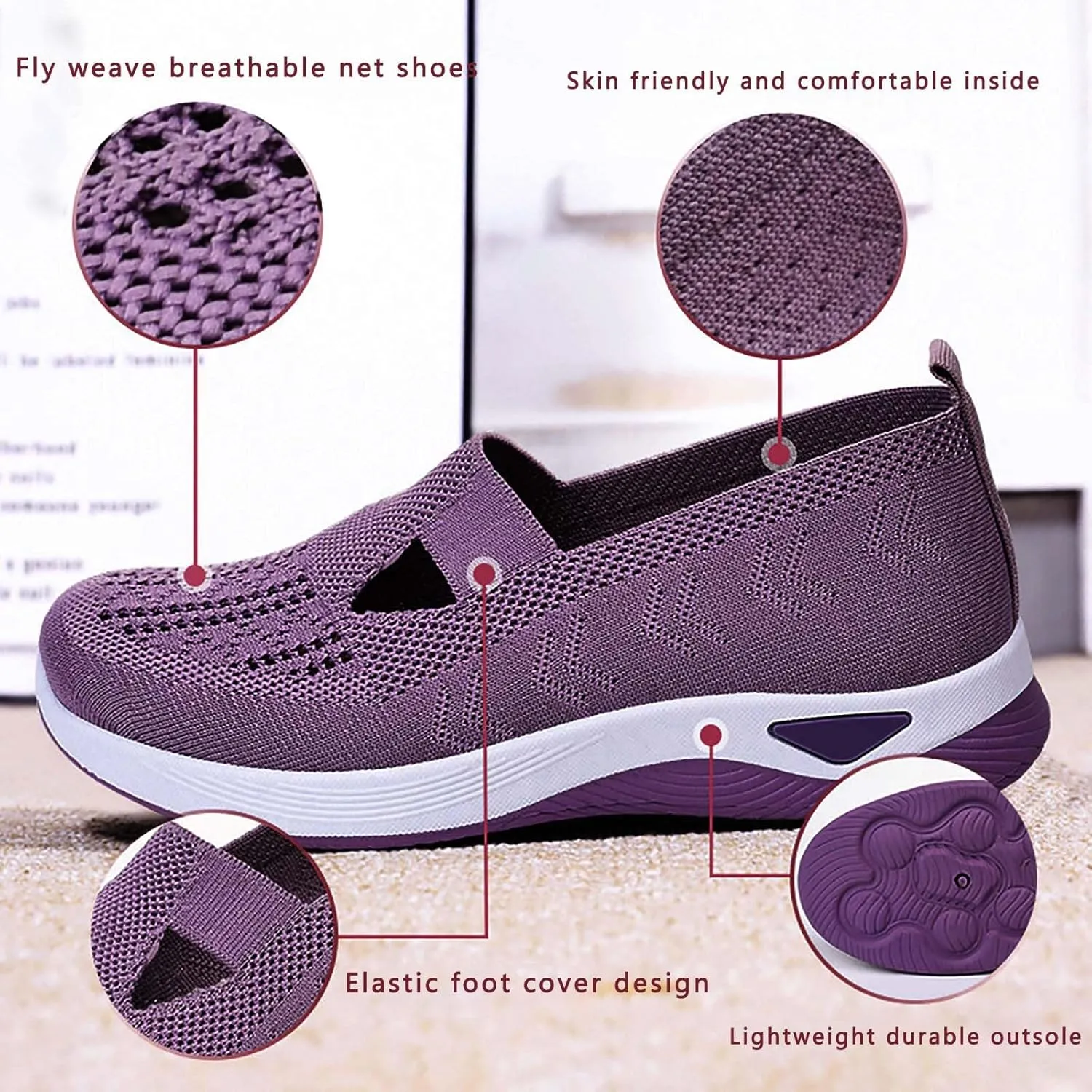 Women's Woven Orthopedic Breathable Soft Walking Running Shoes for Men Wide Feet Men's Shoes Casual Slip On Sneakers Black Tennis Shoe Loafers Shoe