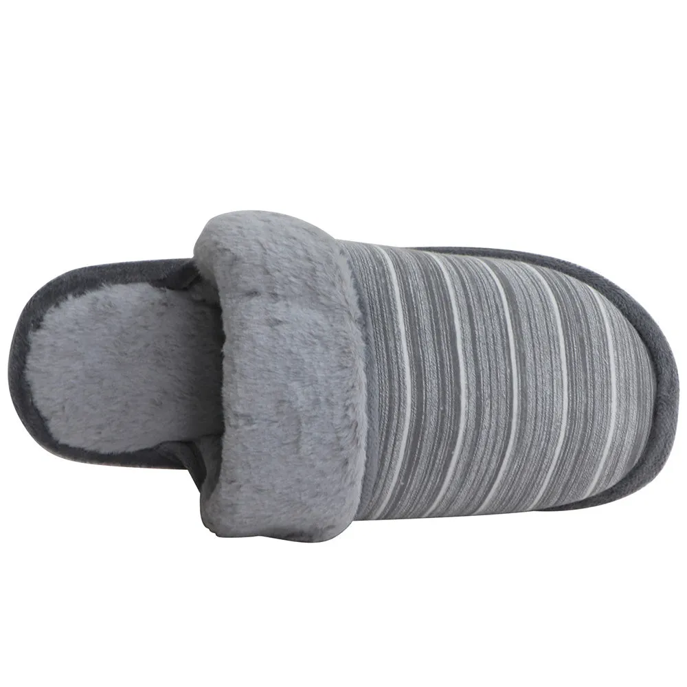 Women's/Men's Cotton Slippers Stripe Fluffy Anti-slip Sandals