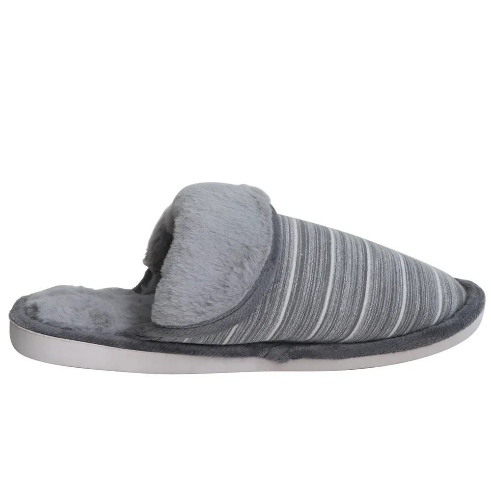 Women's/Men's Cotton Slippers Stripe Fluffy Anti-slip Sandals