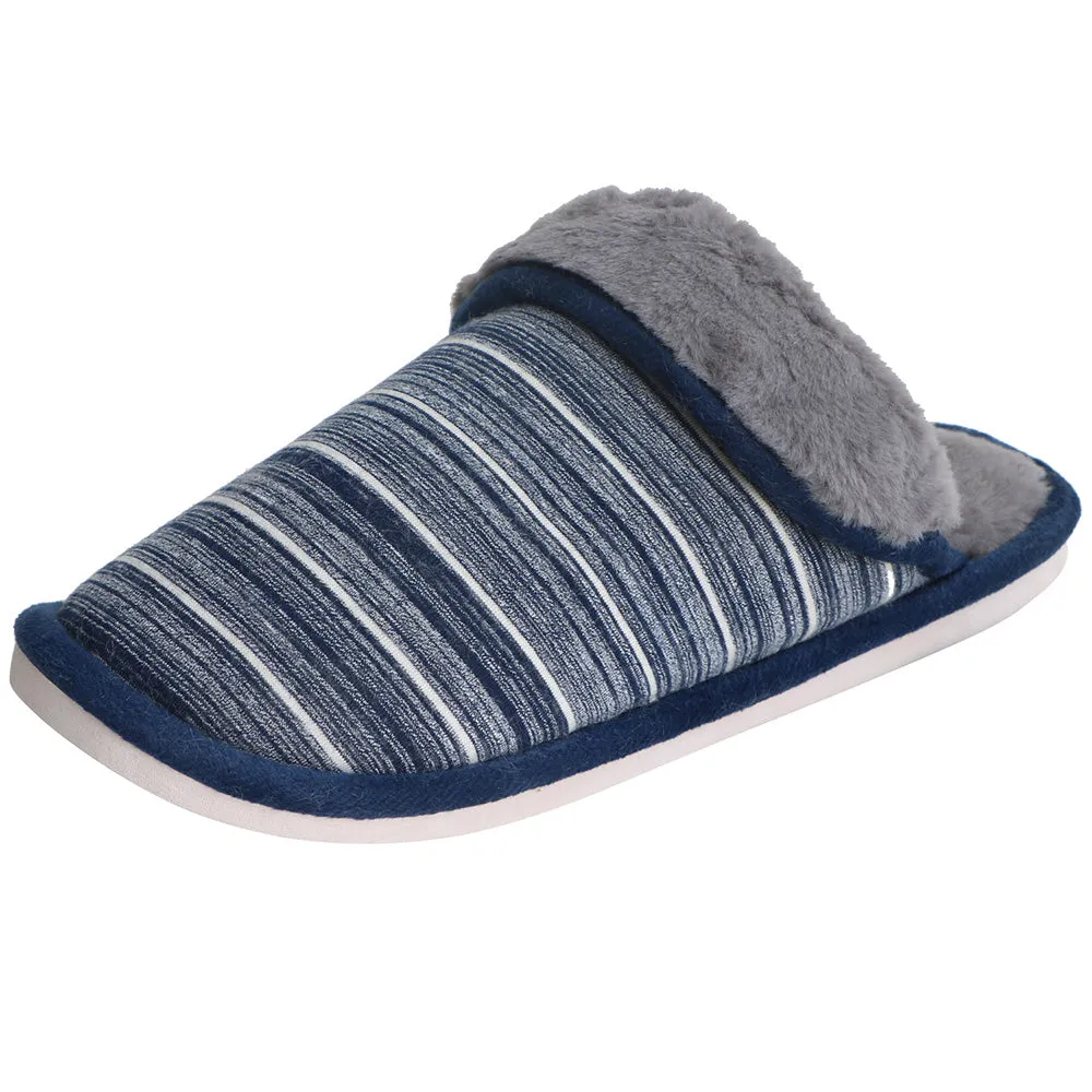 Women's/Men's Cotton Slippers Stripe Fluffy Anti-slip Sandals