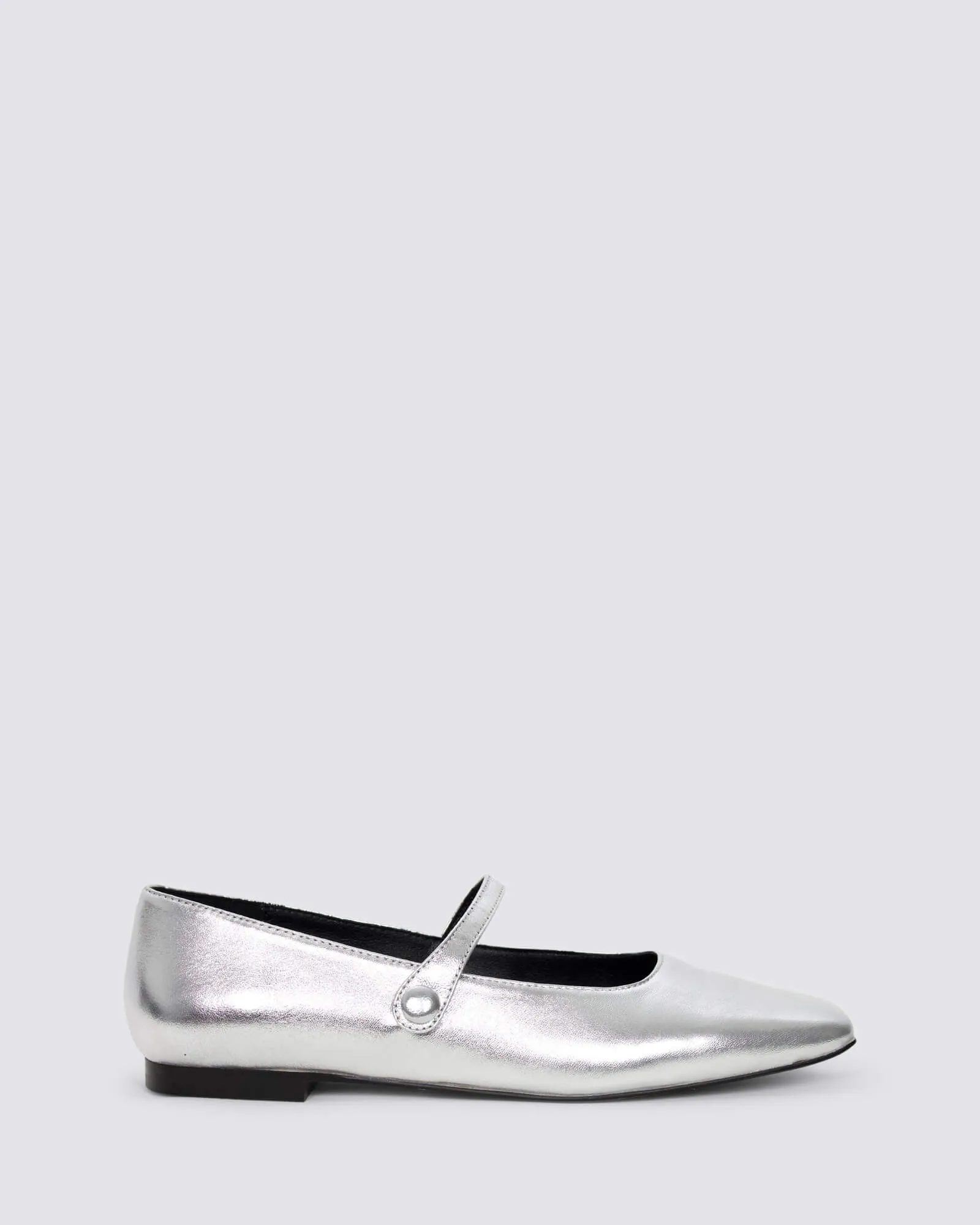 XANDRIA BALLET FLATS SILVER METALLIC LEATHER