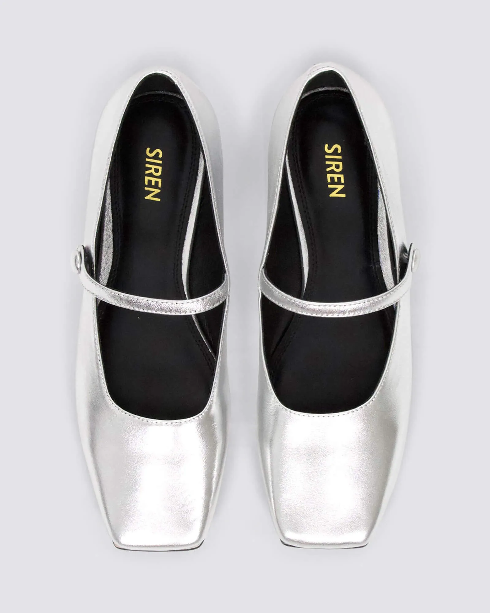 XANDRIA BALLET FLATS SILVER METALLIC LEATHER