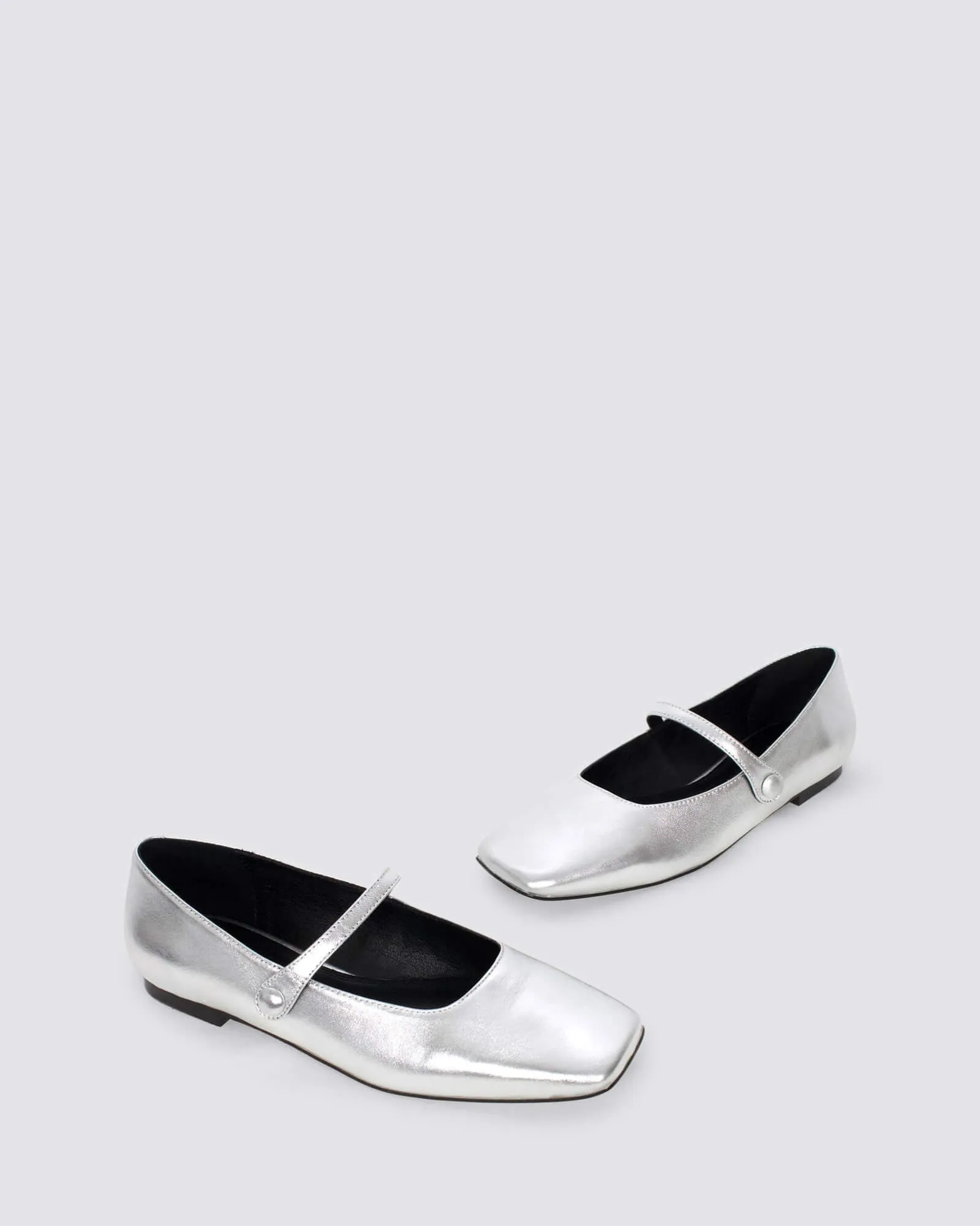 XANDRIA BALLET FLATS SILVER METALLIC LEATHER