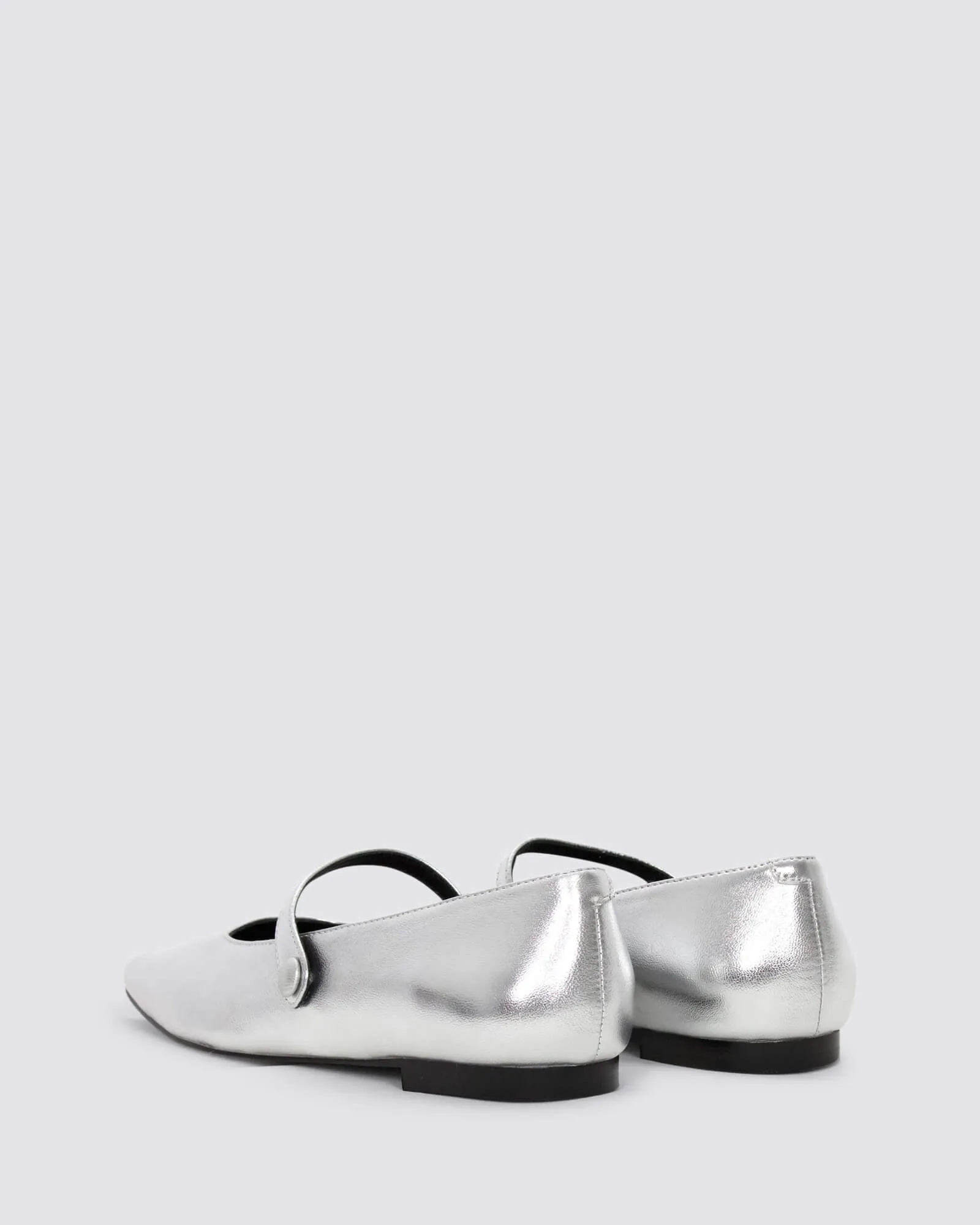 XANDRIA BALLET FLATS SILVER METALLIC LEATHER