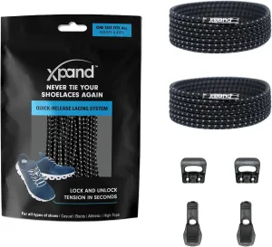 Xpand No Tie Elastic Boot Laces. Hi-Vis Reflective Shoelaces. Ultra Durable for Hiking, Triathletes and Crossfit