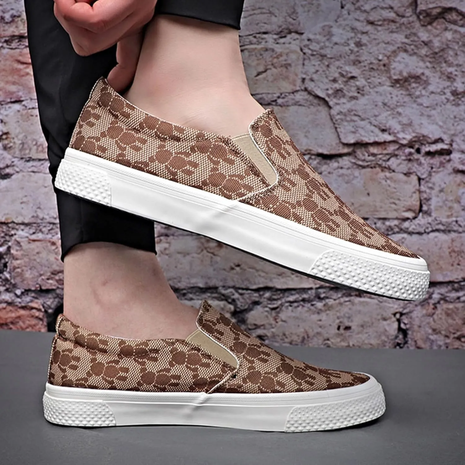 YIBLBOX Canvas Low Top Shoes Skate Shoes Fashion Sneakers for Men Comfortable Walking Casual Shoes